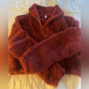 Free People half zip fuzzy pullover